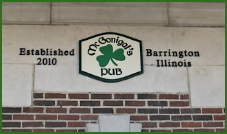 The pub sign - right above our main entryway.